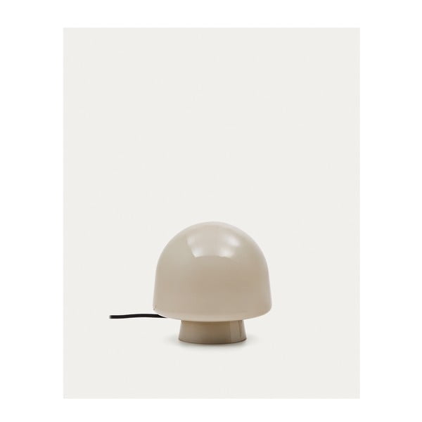 Stolní lampa šedobéžová se skleněným stínidlem (výška 20 cm) Reig – Kave Home-image-3