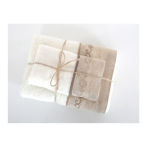 Set vanilkové osušky a ručníku Irya Home Spa, 30x50 cm a 50x90 cm