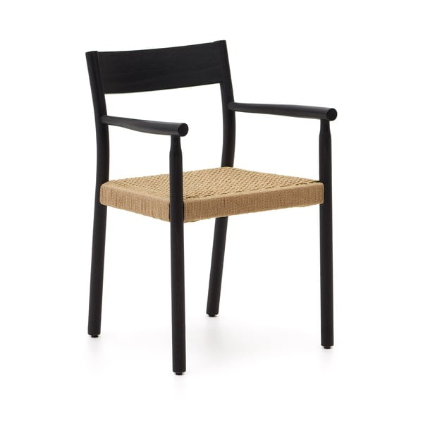 Černá/v přírodní barvě jídelní židle z dubového dřeva Yalia – Kave Home