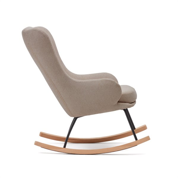 Béžové houpací křeslo z textilie bouclé Maustin – Kave Home-image-2