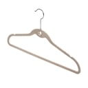 Sada 3 béžových ramínek se zářezy a kalhotovou tyčí Domopak Velvet