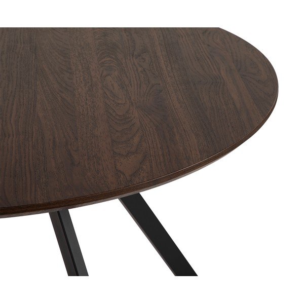 Kulatý jídelní stůl v dekoru ořechu ø 120 cm Rivo – Bonami Essentials-image-3