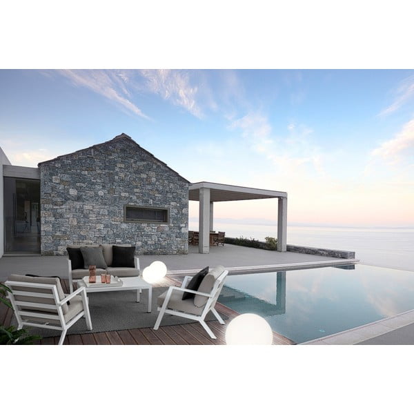 Bílý hliníkový zahradní lounge set pro 4 Harley   – Bizzotto-image-1