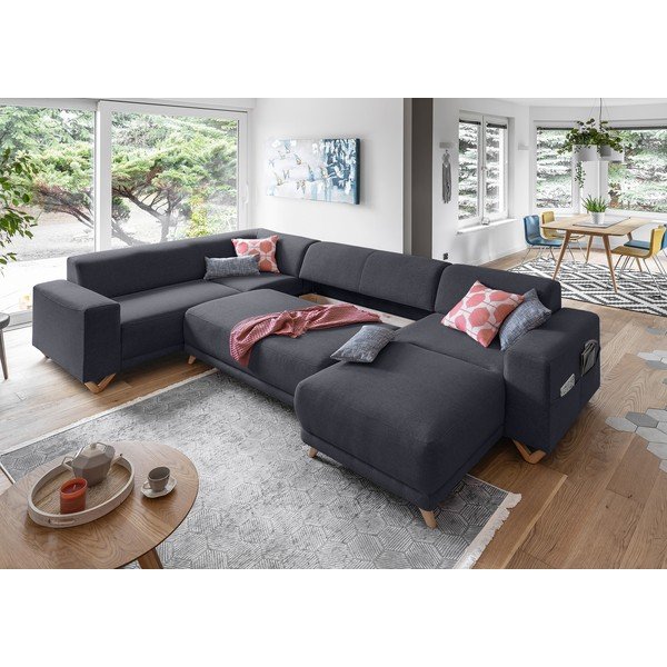 Antracitová rozkládací/s úložným prostorem rohová pohovka (levý roh/do "U") Classy Sophie – Miuform-image-4