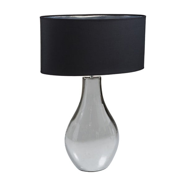 Černá stolní lampa  se základnou ve stříbrné barvě Santiago Pons Pam Ceri