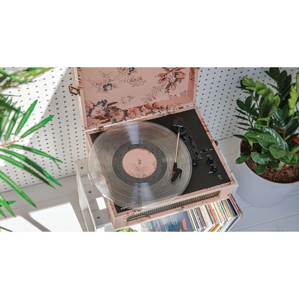 Růžový gramofon Crosley Voyager Floral-image-1