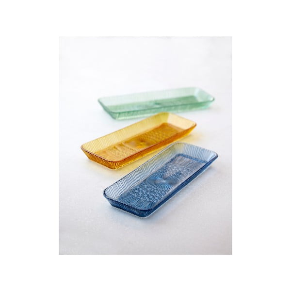 Oranžový skleněný servírovací talíř 14x38 cm Kusintha – Bitz-image-3