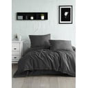 Tmavě šedé povlečení na jednolůžko z bavlny Renforcé 140x200 cm Como Striped – Mila Home Luxury