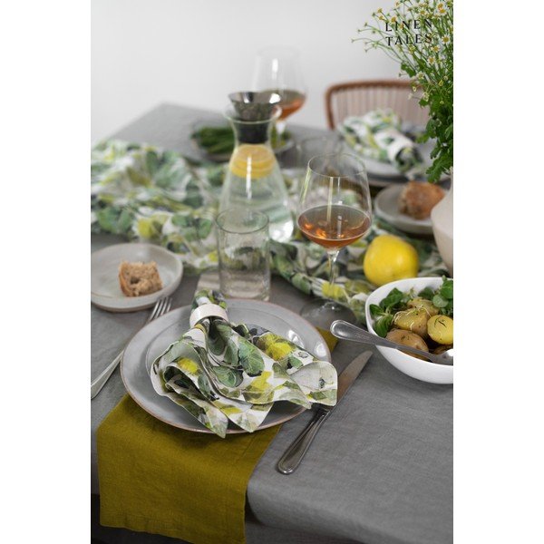 Zelené látkové podtácky v sadě 4 ks Lotus – Linen Tales-image-3