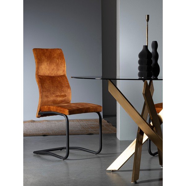 Koňakově hnědá čalouněná jídelní židle Thelma – Bizzotto-image-1