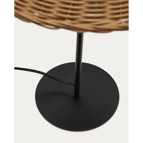 Stolní lampa s ratanovým stínidlem v černo-přírodní barvě (výška 50 cm) Urania – Kave Home-image-3