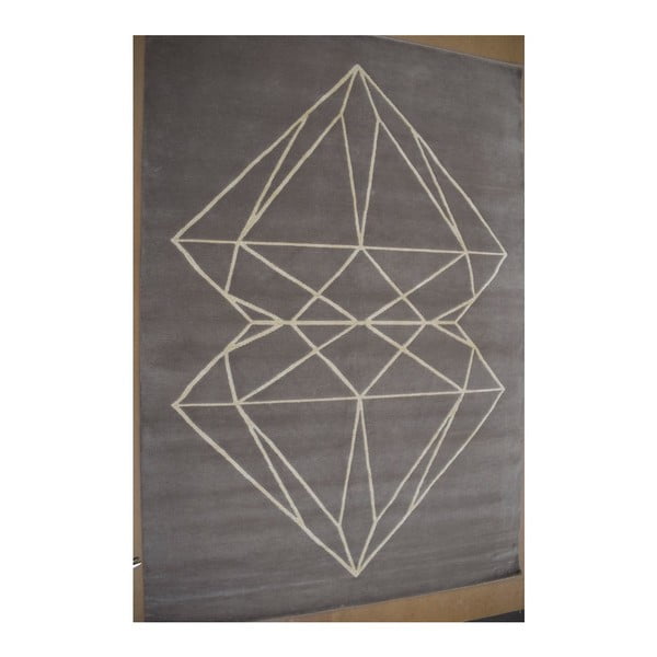 Šedý ručně tkaný vlněný koberec Linie Design Diamond, 200 x 300 cm