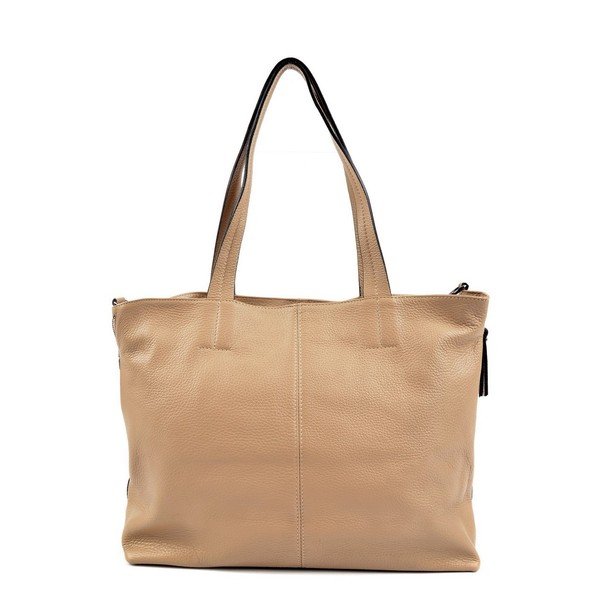 Béžová kožená kabelka Roberta M Stranger-image-3
