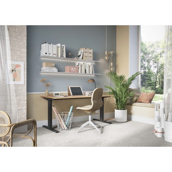 Pracovní stůl s elektricky nastavitelnou výškou s deskou v dubovém dekoru 80x160 cm Lissabon – Germania-image-1