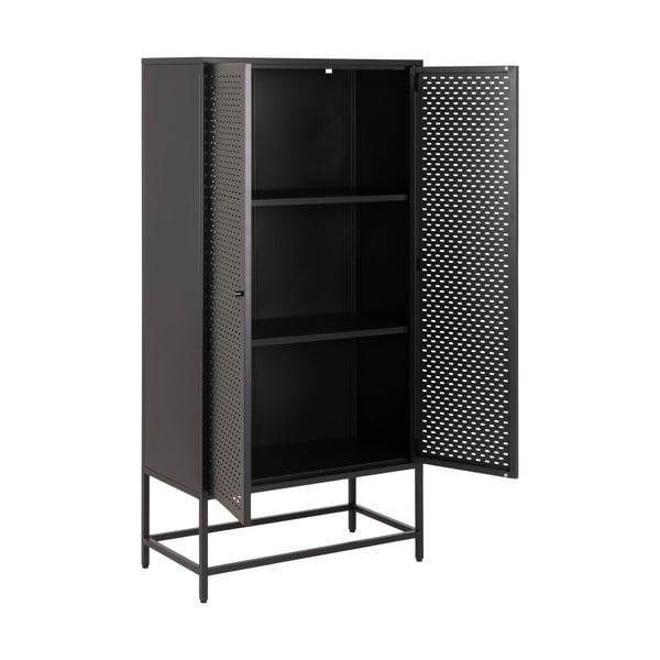 Černá kovová šatní skříň 80x160 cm Newcastle – Actona-image-3