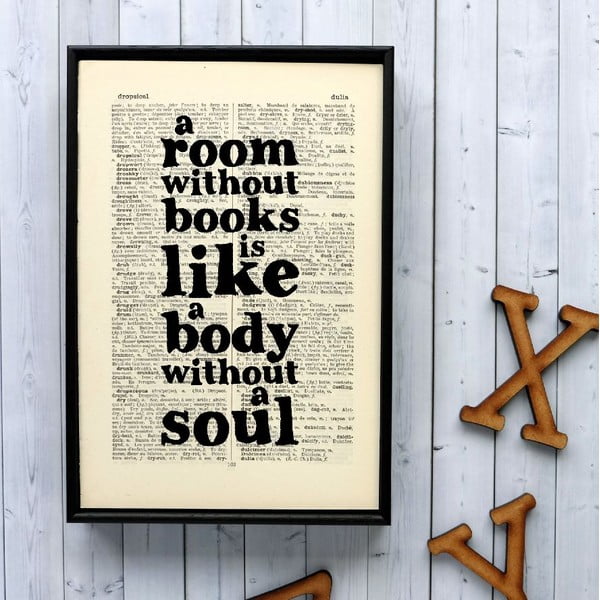 Plakát v dřevěném rámu A Room Without Books