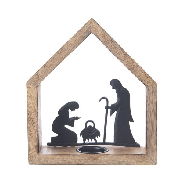 Dřevěný svícen s vánočním motivem – Dakls