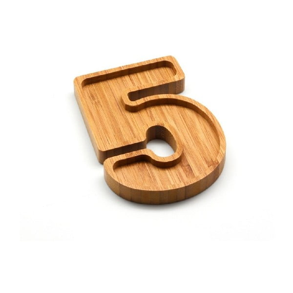 Bambusový servírovací talířek Bambum Numero Five