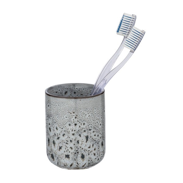 Šedý keramický kelímek na kartáčky Wenko Oviedo-image-2