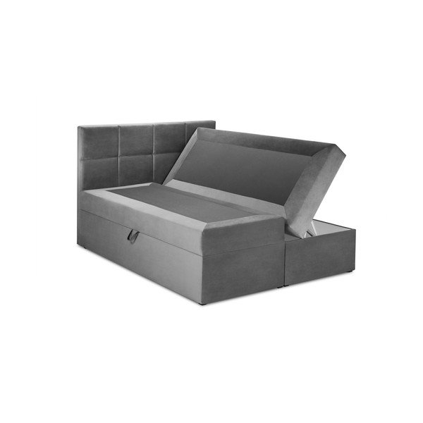 Šedá boxspring postel s úložným prostorem 160x200 cm Mimicry – Mazzini Beds-image-4