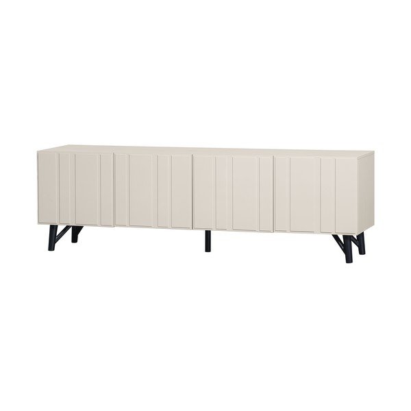 Krémový TV stolek z borovicového dřeva 181x56 cm Miller – WOOOD-image-2