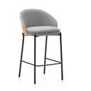 Šedá/v přírodní barvě barová židle (výška sedáku 65 cm) Eamy – Kave Home
