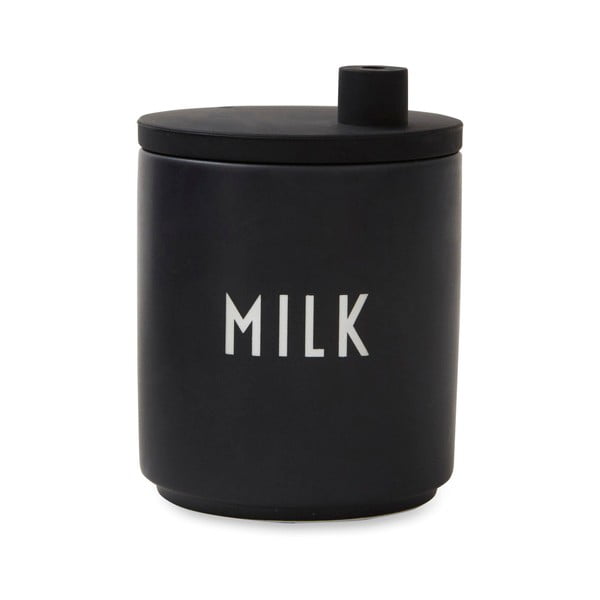 Černá porcelánová mléčenka Design Letters Jug, 250 ml