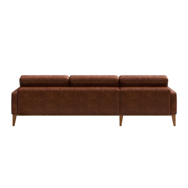 Červenohnědá kožená rohová pohovka MESONICA Musso Tufted, pravý roh-image-3