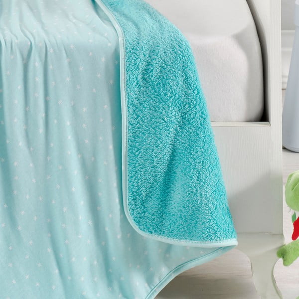 Tyrkysová bavlněná dětská deka 100x80 cm Sunny - Mijolnir-image-1