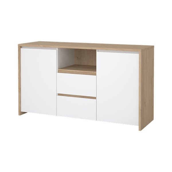 Bílá/v přírodní barvě komoda v dekoru dubu 149x84x48 cm Next – Tvilum-image-4