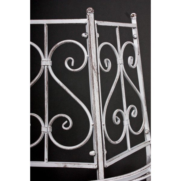 Bílá kovová zahradní lavice Varda – Garden Pleasure-image-2