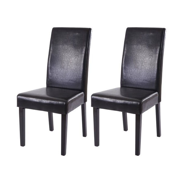 Sada 4 černých jídelních židlí Mendler XL
