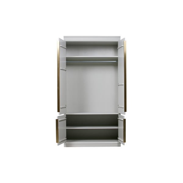 Světle šedá šatní skříň z borovicového dřeva 110x215x62 cm Organize – WOOOD-image-3