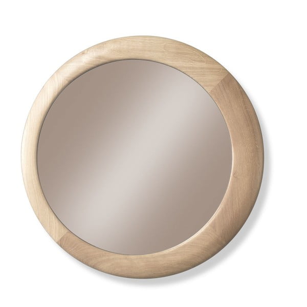Nástěnné zrcadlo s rámem z dubového dřeva Wewood - Portuguese Joinery Luna, Ø 90 cm