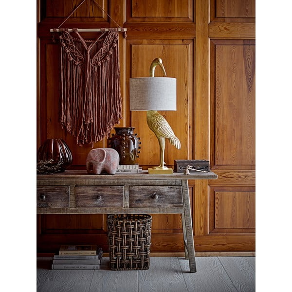 Stolní lampa ve zlaté barvě s textilním stínidlem (výška 73 cm) Heron – Bloomingville-image-1