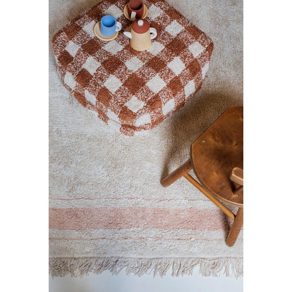 Růžovo-krémový pratelný ručně tkaný bavlněný koberec 90x130 cm Gastro Rose – Lorena Canals-image-3