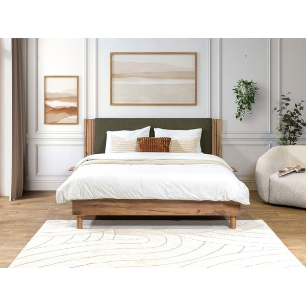 Zelená dvoulůžková postel s roštem 140x190 cm Lior – Bobochic Paris-image-2