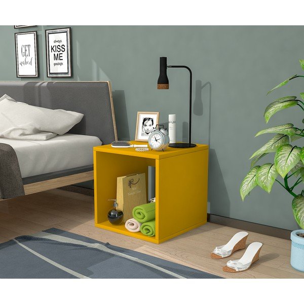 Žlutý noční stolek Biga – Gauge Concept-image-1