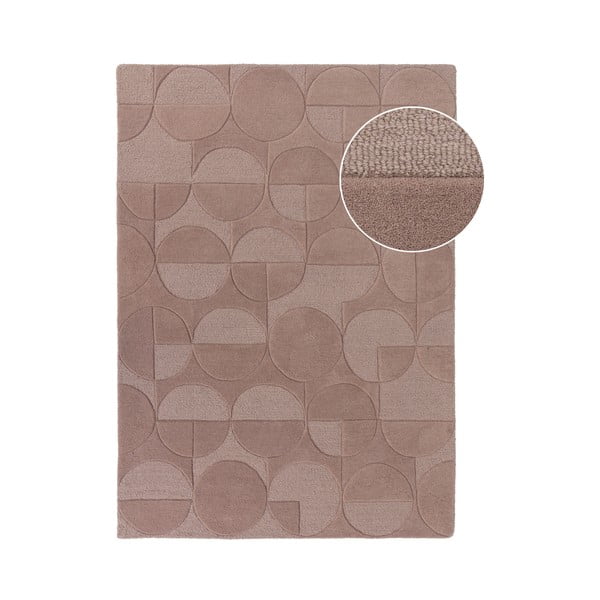 Růžový vlněný koberec Flair Rugs Gigi, 120 x 170 cm