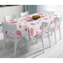 Vánoční ubrus s příměsí bavlny Minimalist Cushion Covers Red Snowflakes, 140 x 180 cm 