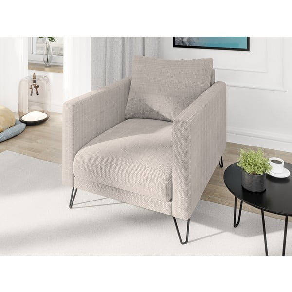 Světle hnědé žinylkové křeslo Freya – Ropez-image-3