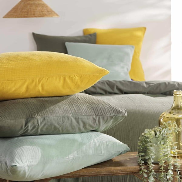 Světle zelené mušelínové povlečení na dvoulůžko/prodloužené 240x220 cm Angelia – douceur d'intérieur-image-3