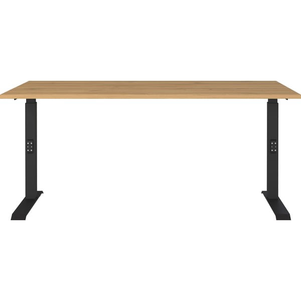 Polohovací pracovní stůl s deskou v dubovém dekoru 80x160 cm Agenda – Germania-image-2