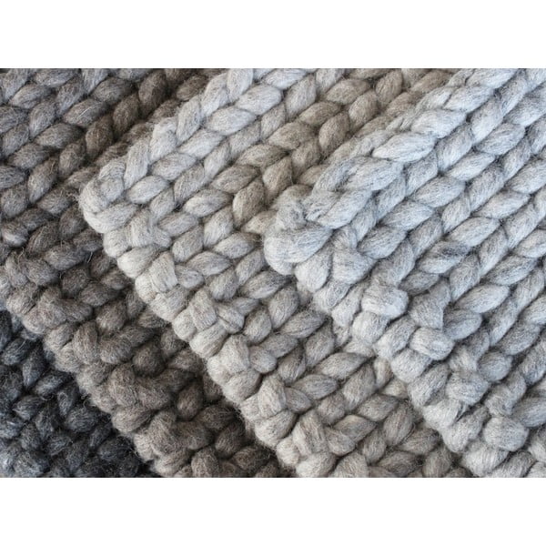 Ocelově šedý pletený vlněný koberec Wooldot Braided Rugs, 170 x 240 cm-image-3