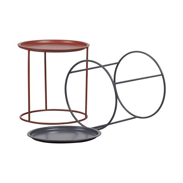 Červený odkládací stolek WOOOD Ivar, ø 40 cm-image-4