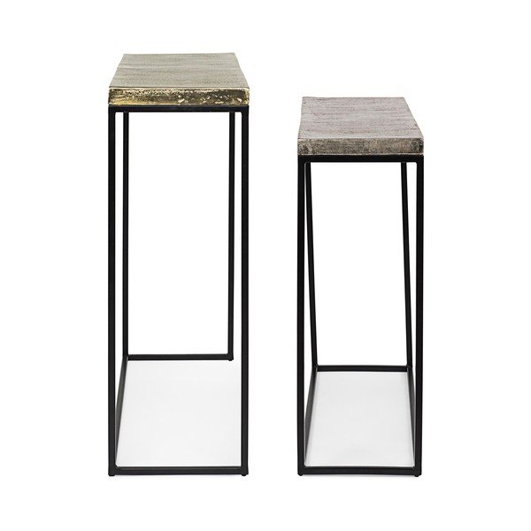 Kovové konzolové stolky v sadě 2 ks 29x99 cm Amira – Bizzotto-image-2