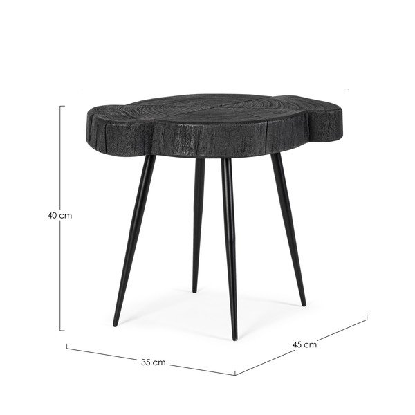 Černý konferenční stolek s deskou z akácie 35x45 cm Zakia – Bizzotto-image-3