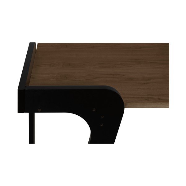 Černý pracovní stůl s deskou v dekoru ořechu TemaHome-image-4