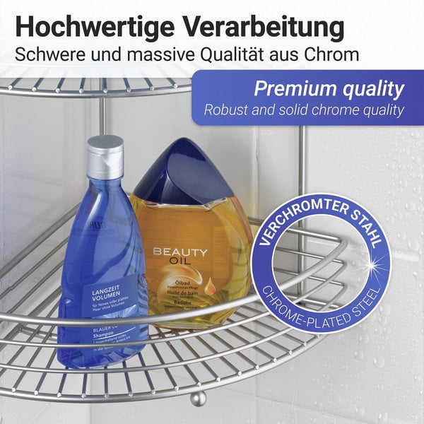 Rohová koupelnová polička Wenko Milano-image-4