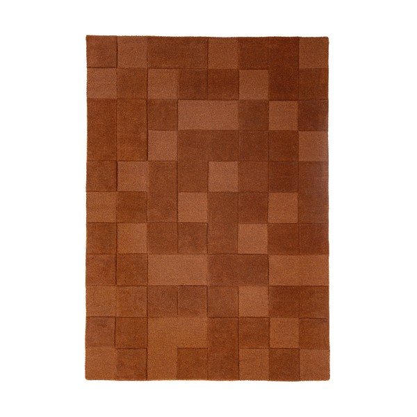 Ručně tkaný vlněný koberec v terakotové barvě 120x170 cm Checkerboard – Flair Rugs